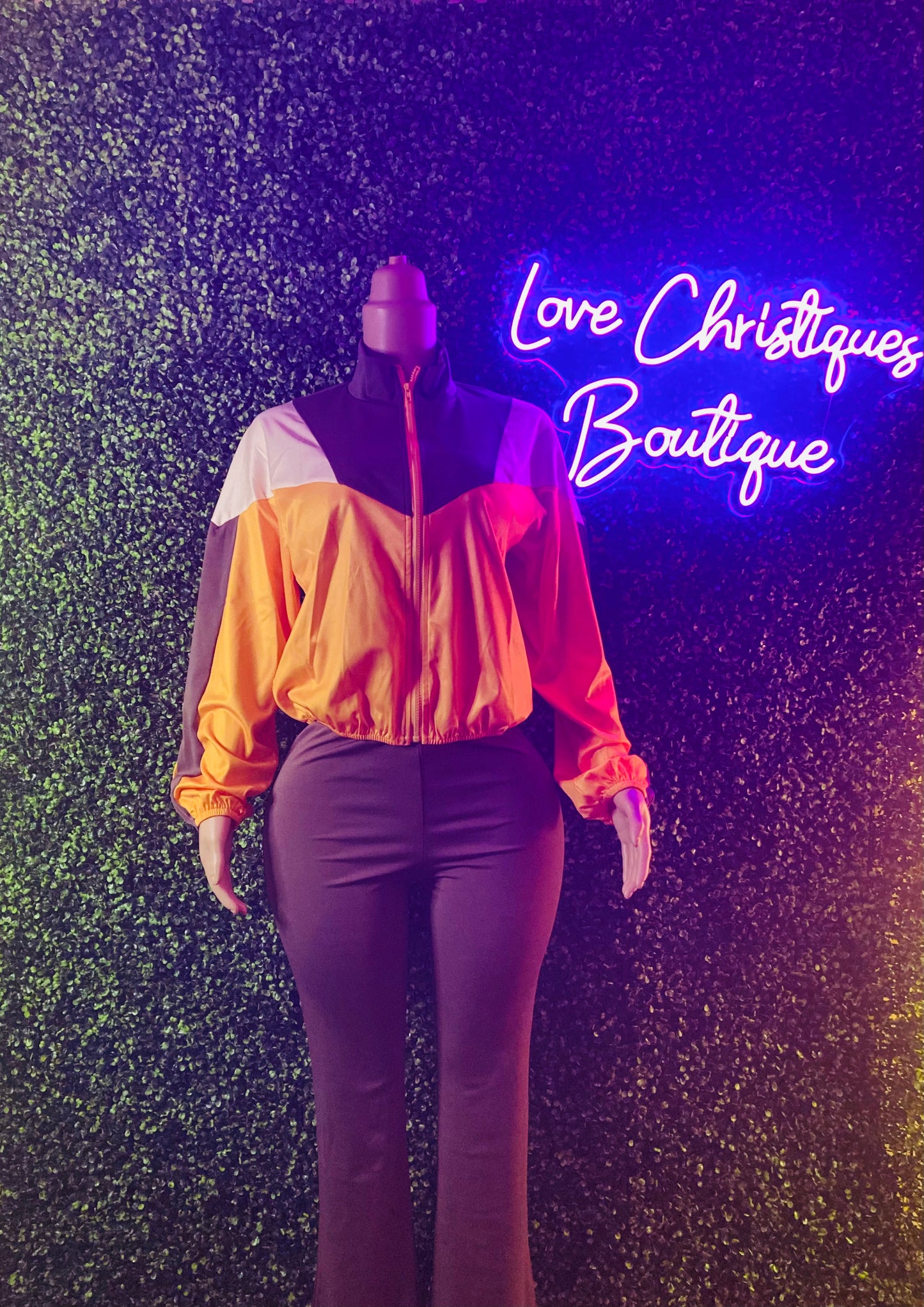 Hooded zipper sweatshirt slim fit pant set