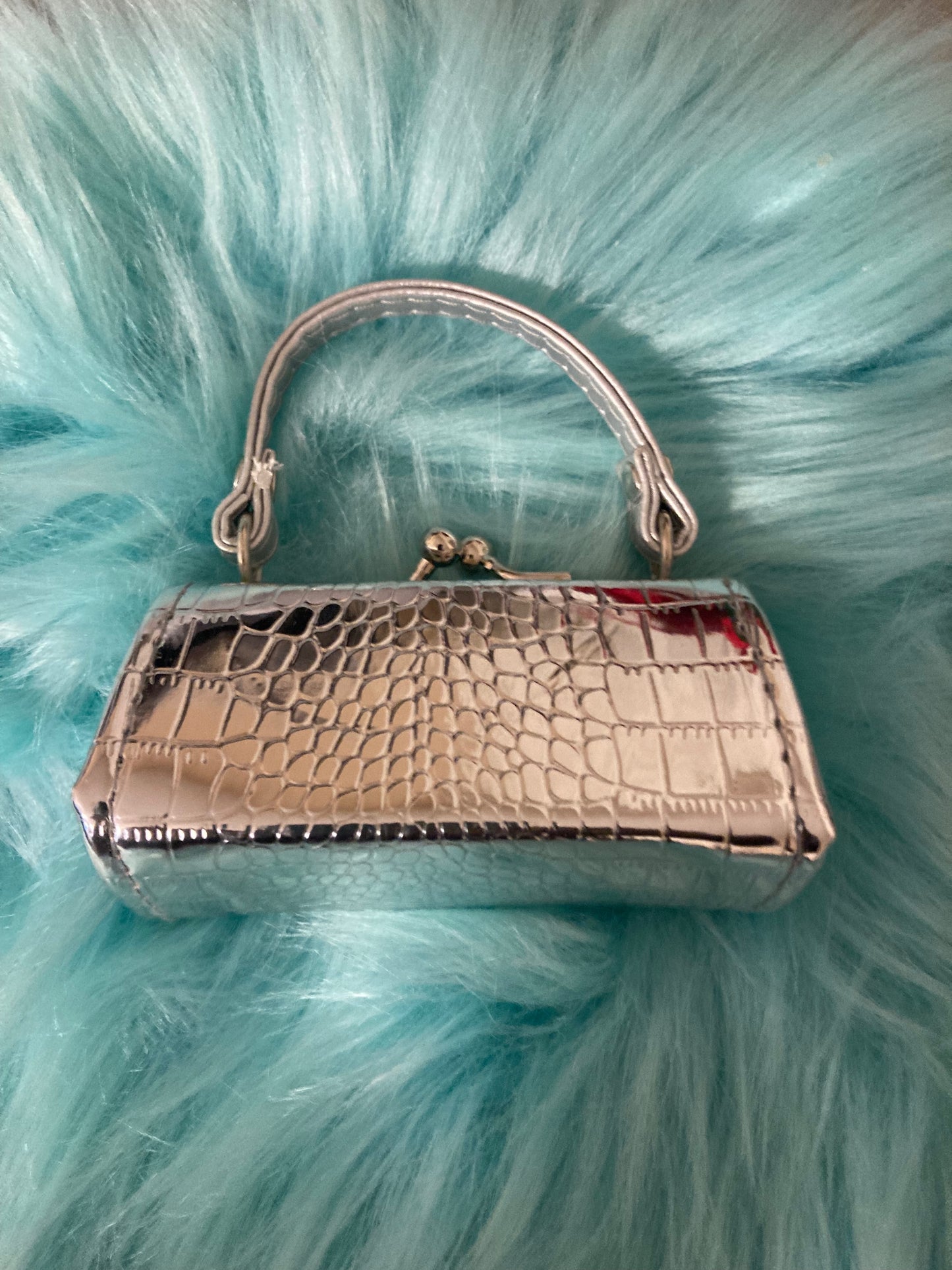 Fashion Handle Metallic color Mini Box Coin Purse