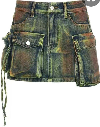 Cowboy Suspender Half Skirt Two Piece Set