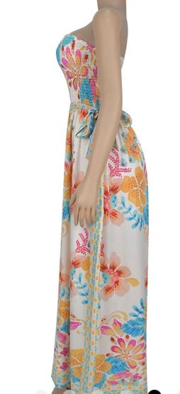 Sexy Print Backless Wide Leg Jumpsuit