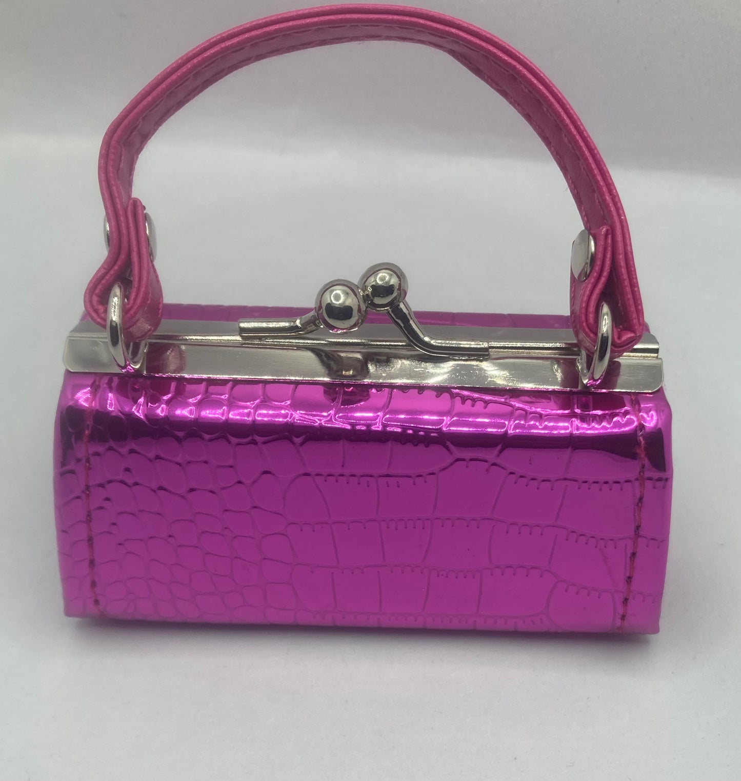 Fashion Handle Metallic color Mini Box Coin Purse