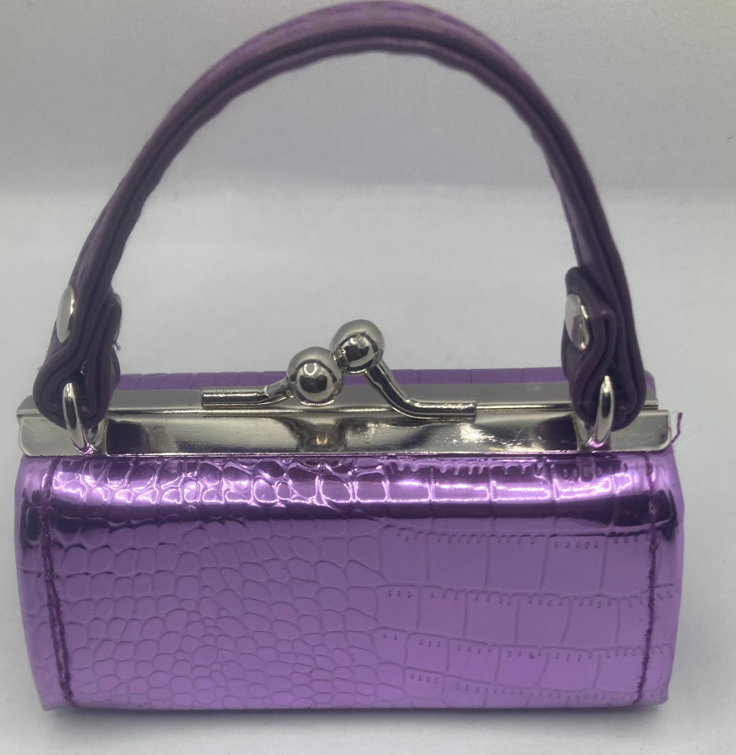 Fashion Handle Metallic color Mini Box Coin Purse