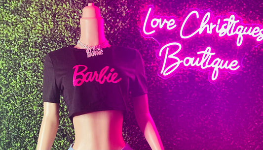 Short-sleeved cropped She a Barbie Style T-Shirt