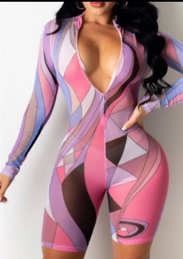 Long Sleeve sheer romper
