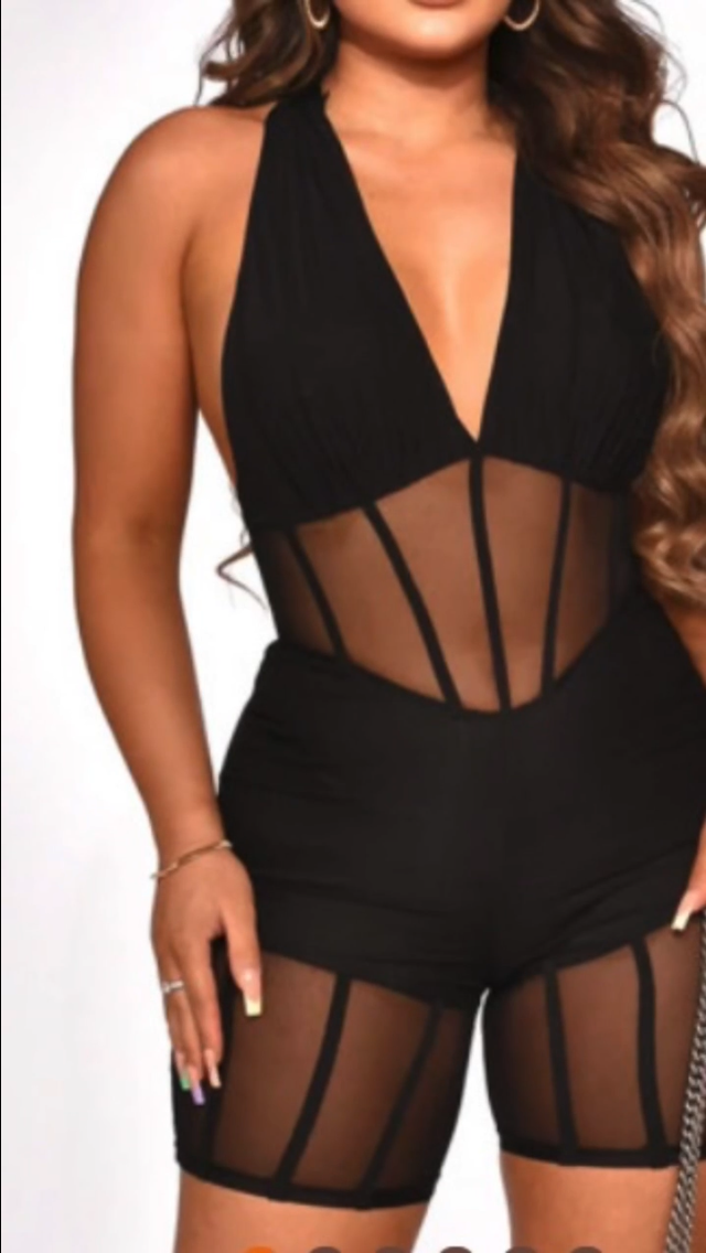 Sexy black I'm outside Romper